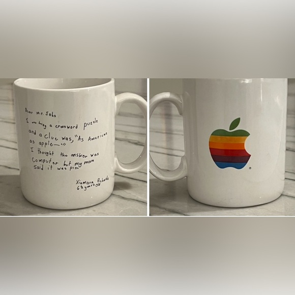 Apple Rainbow Xiamara Richards letter to Steve Jobs Coffee Mug RARE - Picture 1 of 10